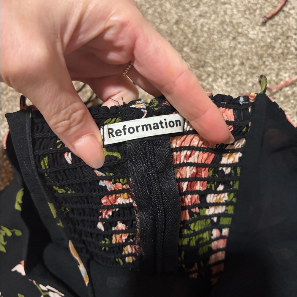 Reformation Black and Pink Floral Camisole - Picture 2 of 5
